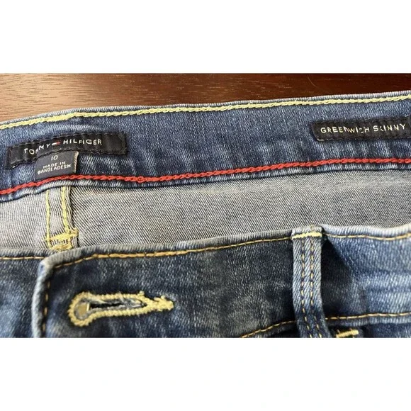 Tommy Hilfiger Womens Greenwich Skinny Mid Rise Stretch Blue Jeans  Size 10 - Picture 2 of 8